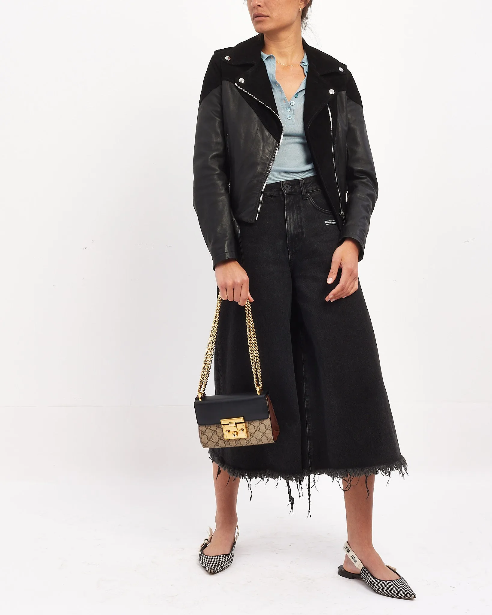 Gucci Black/Beige GG Supreme Canvas Small GG Padlock Shoulder Bag