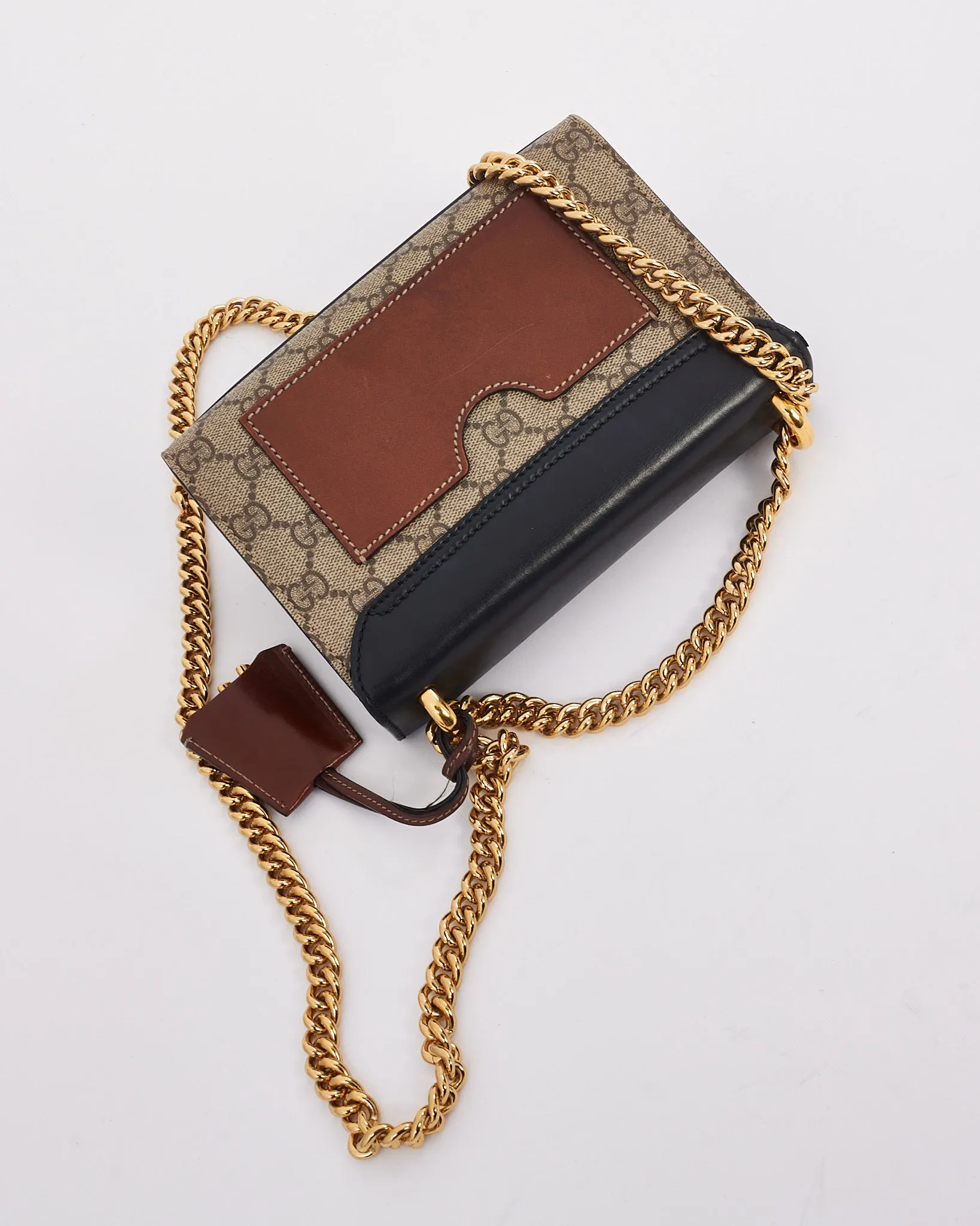 Gucci Black/Beige GG Supreme Canvas Small GG Padlock Shoulder Bag