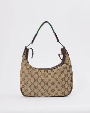 Gucci Brown GG Canvas Print Web Detail Shoulder Bag