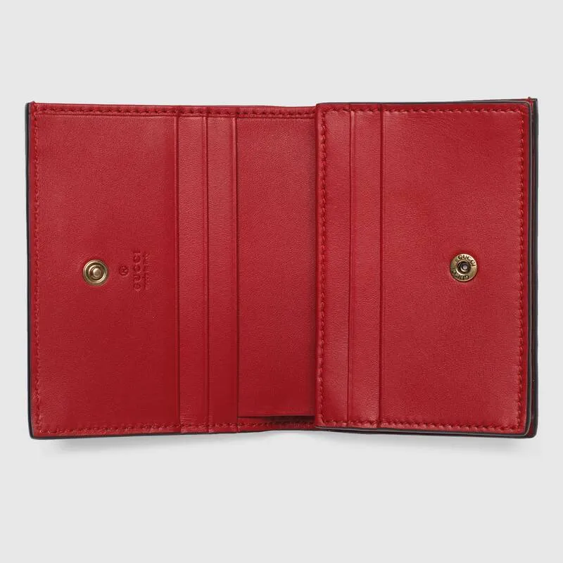 Gucci GG Supreme Card Case with Cherries in Beige