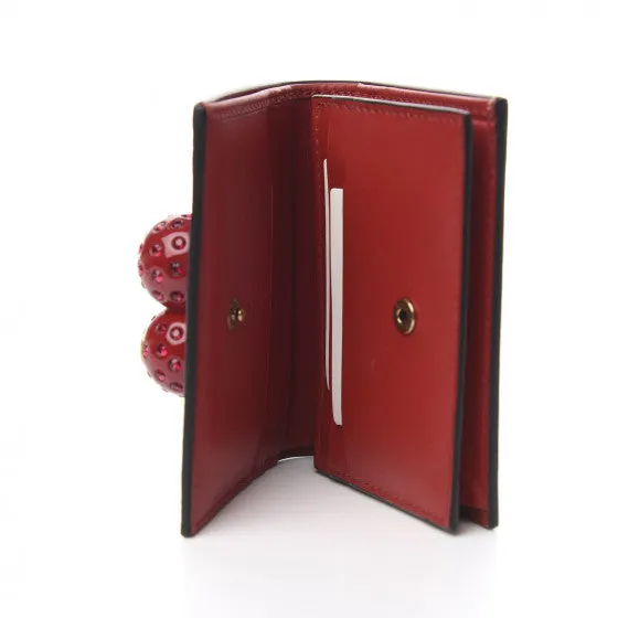 Gucci GG Supreme Card Case with Cherries in Beige