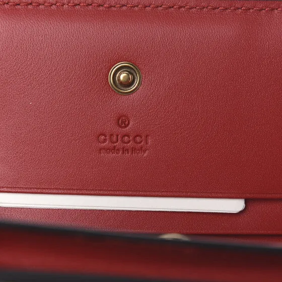 Gucci GG Supreme Card Case with Cherries in Beige