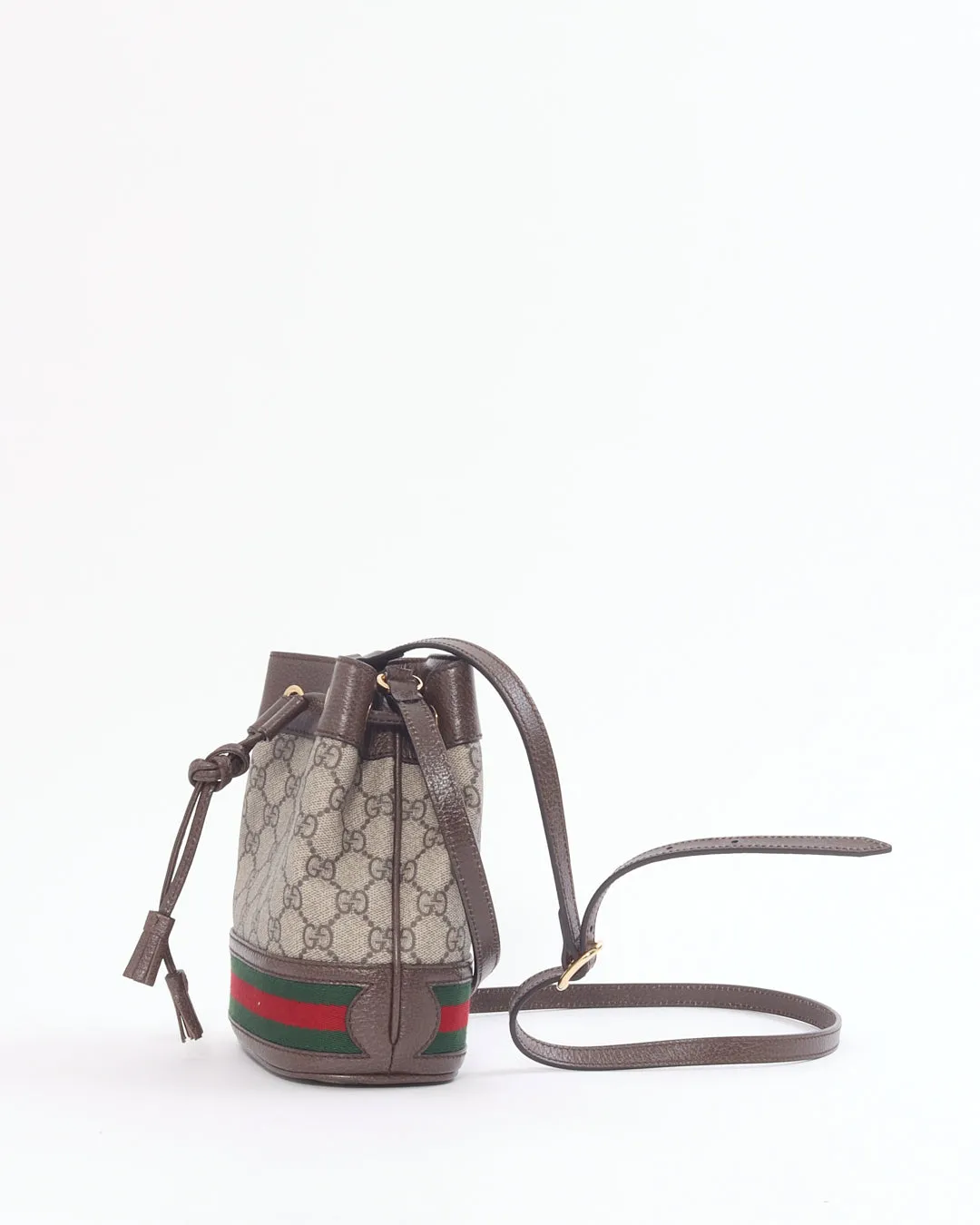 Gucci GG Supreme Mini Web Ophidia Bucket Bag