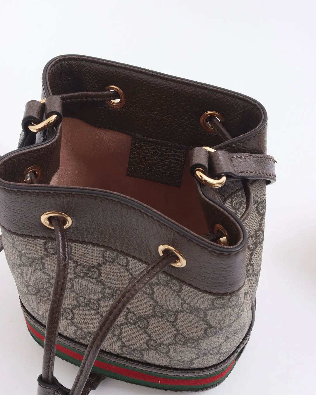 Gucci GG Supreme Mini Web Ophidia Bucket Bag