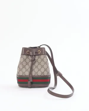 Gucci GG Supreme Mini Web Ophidia Bucket Bag