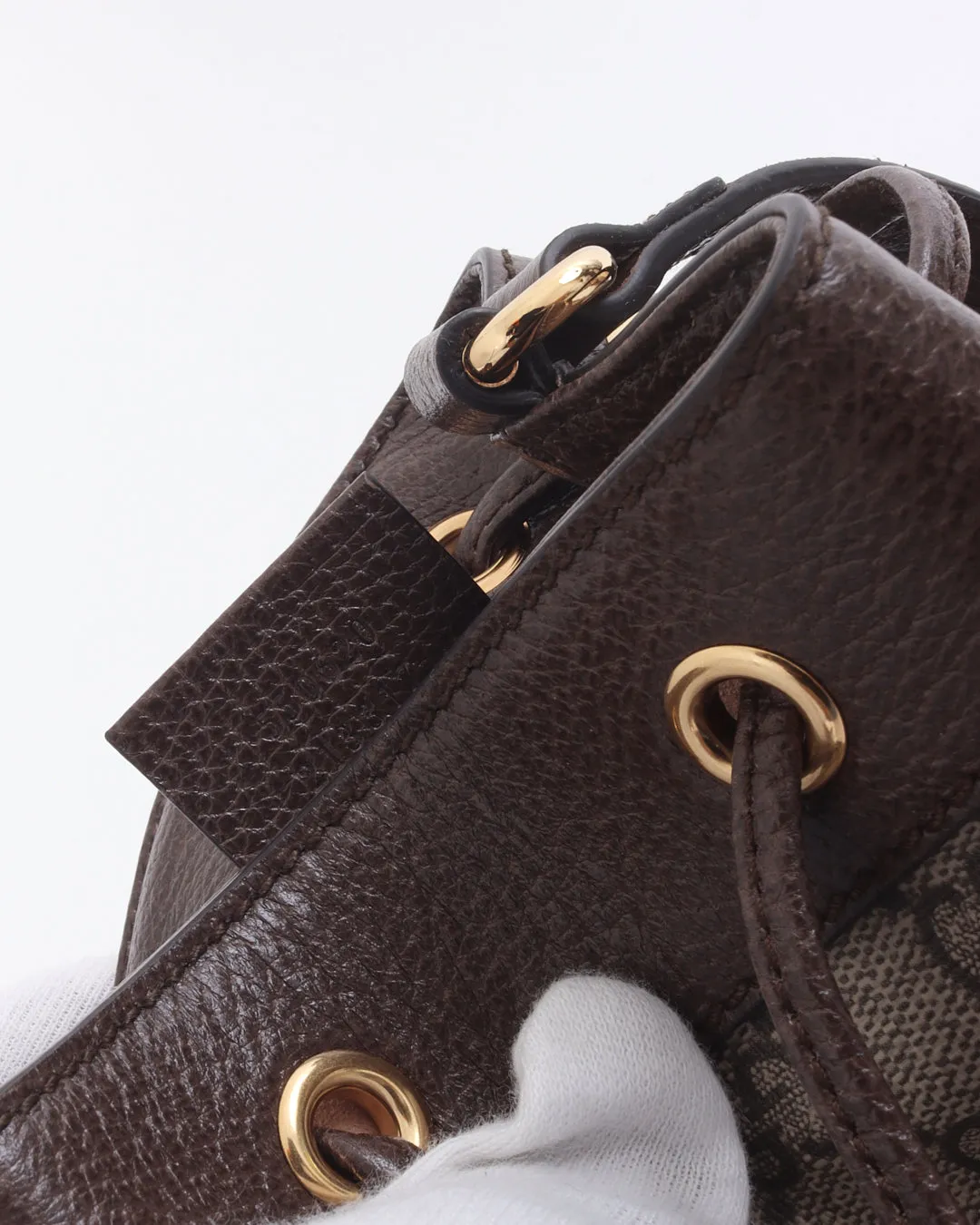 Gucci GG Supreme Mini Web Ophidia Bucket Bag