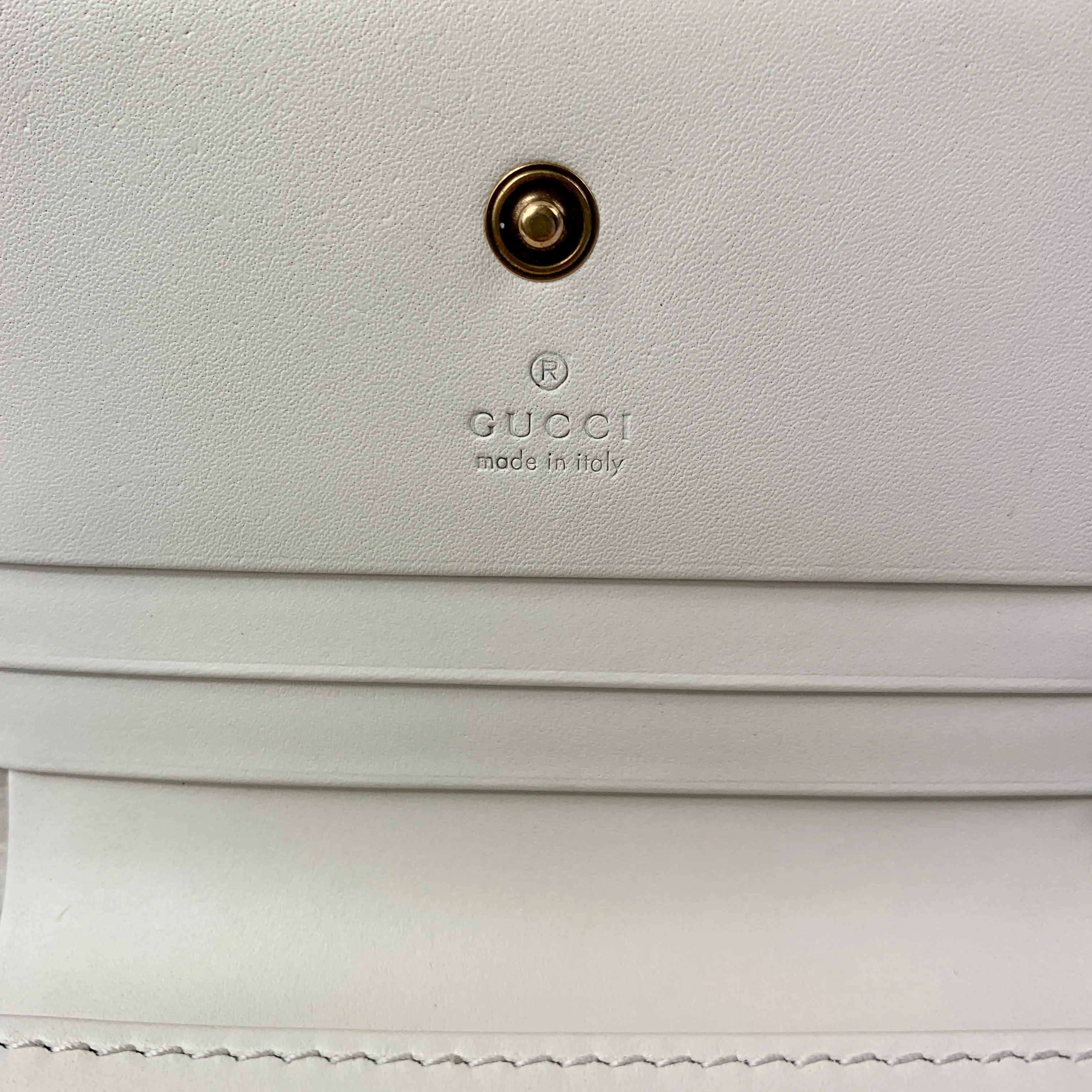 Gucci Signature Card Case with Cherries in White
