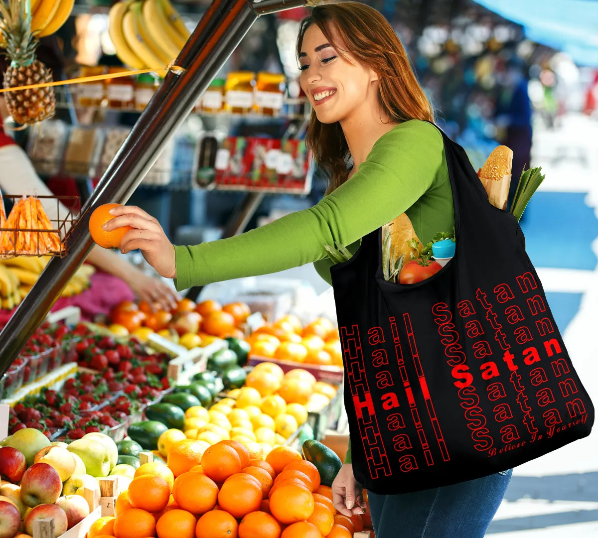 Hail Satan 3 Pack Grocery Bags / Reusable
