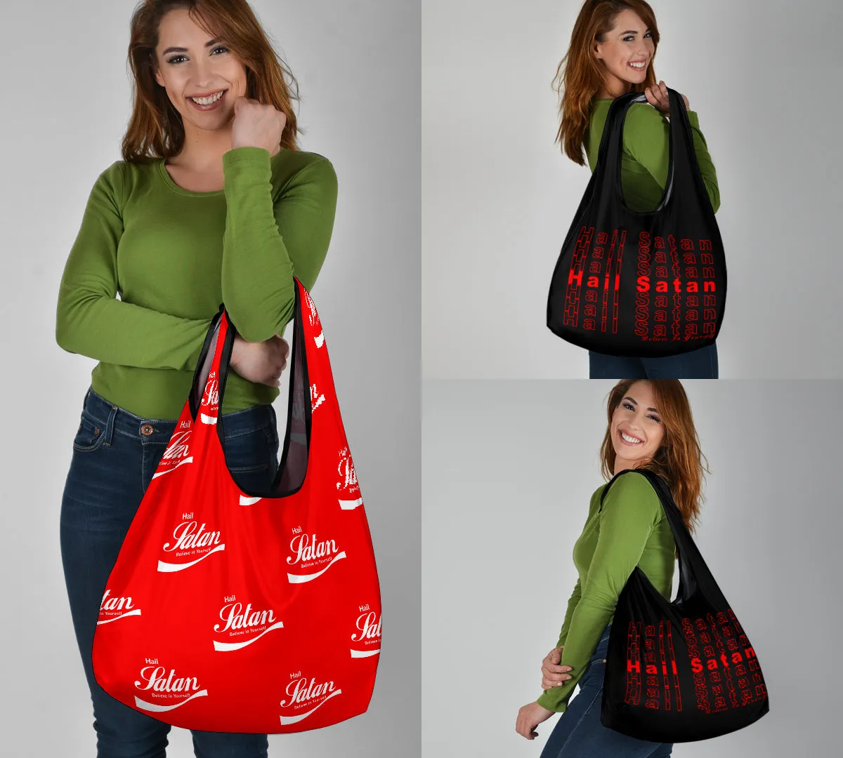 Hail Satan 3 Pack Grocery Bags / Reusable