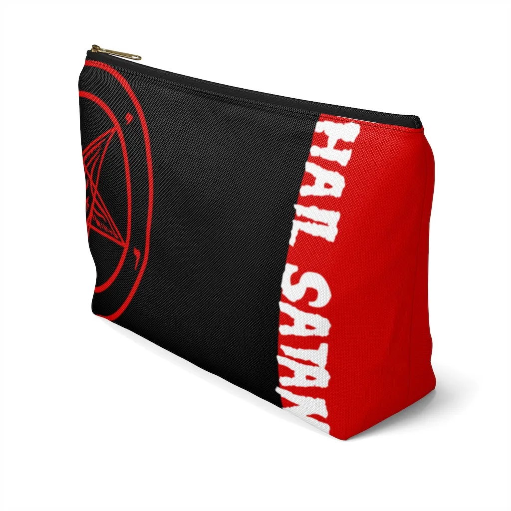Hail Satan Baphomet - Red -Accessory Pouch w T-bottom