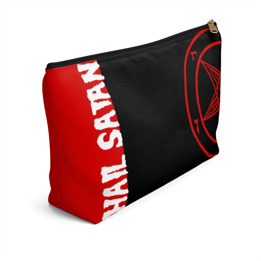Hail Satan Baphomet - Red -Accessory Pouch w T-bottom