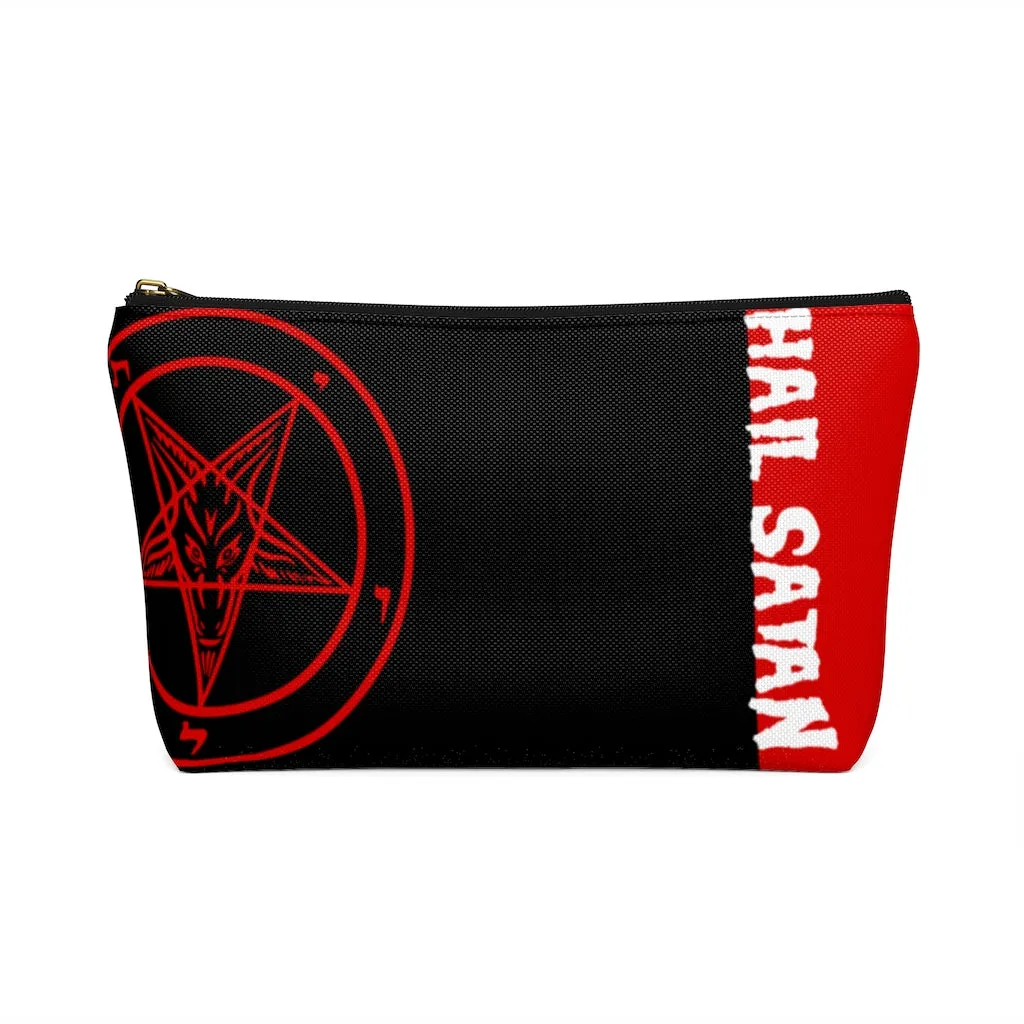 Hail Satan Baphomet - Red -Accessory Pouch w T-bottom