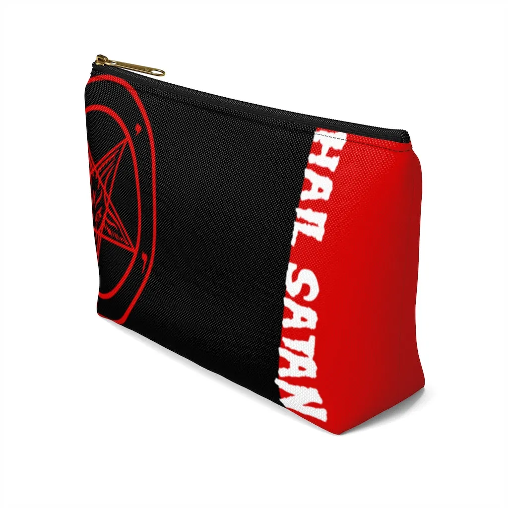 Hail Satan Baphomet - Red -Accessory Pouch w T-bottom