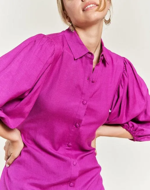 Half sleeve belted dress