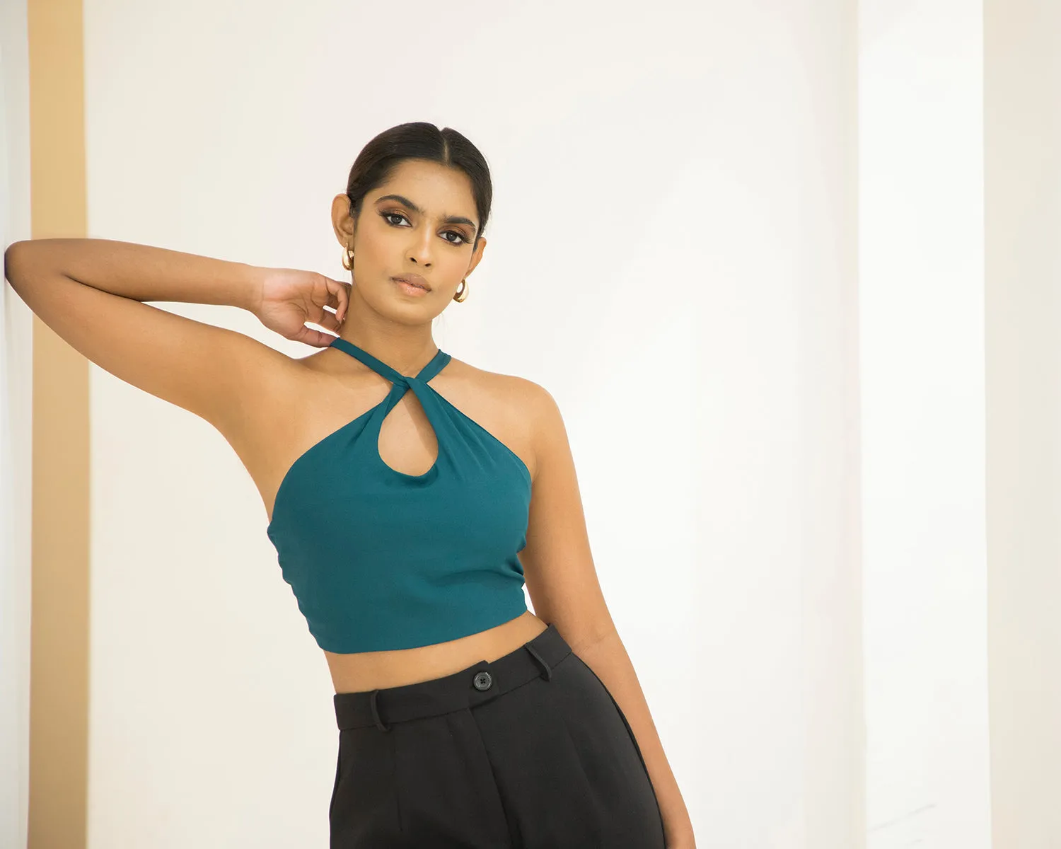 Halter  Neck  Back  Tie-up  Top