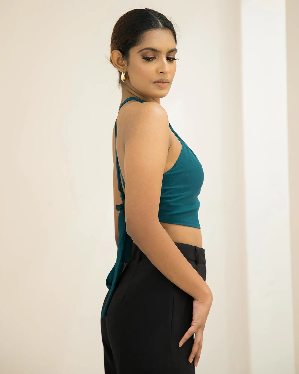 Halter  Neck  Back  Tie-up  Top