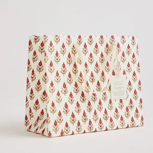 Hand Block Printed Gift Bag, Festive
