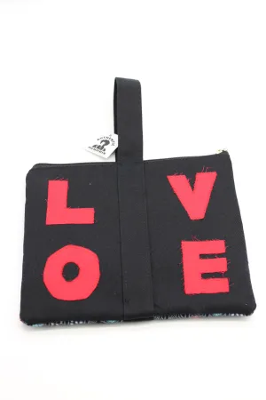 Handmade LOVE Small 1970's Batik Wristelet