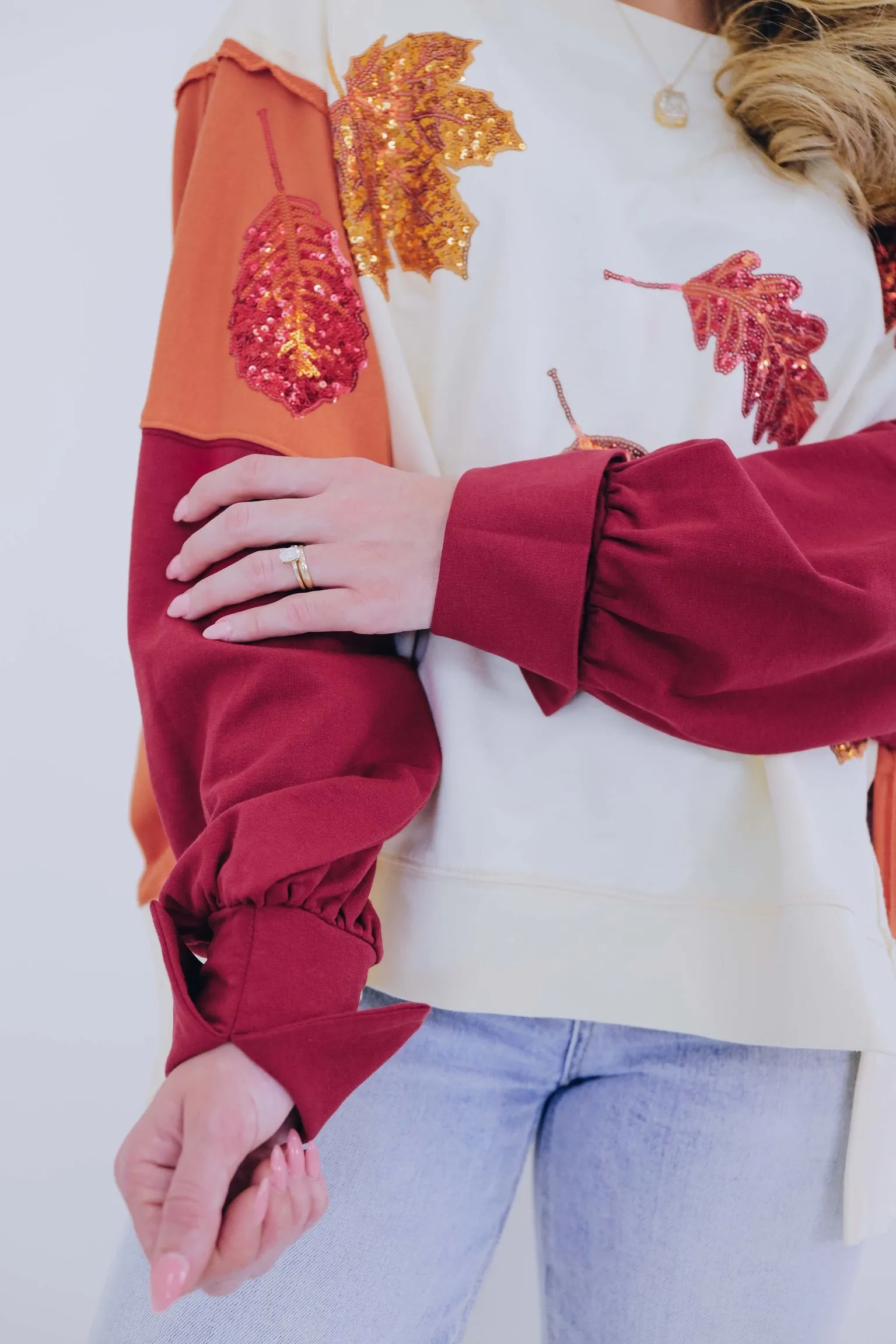 Happy Fall Ya'll Sequin Embellished Top