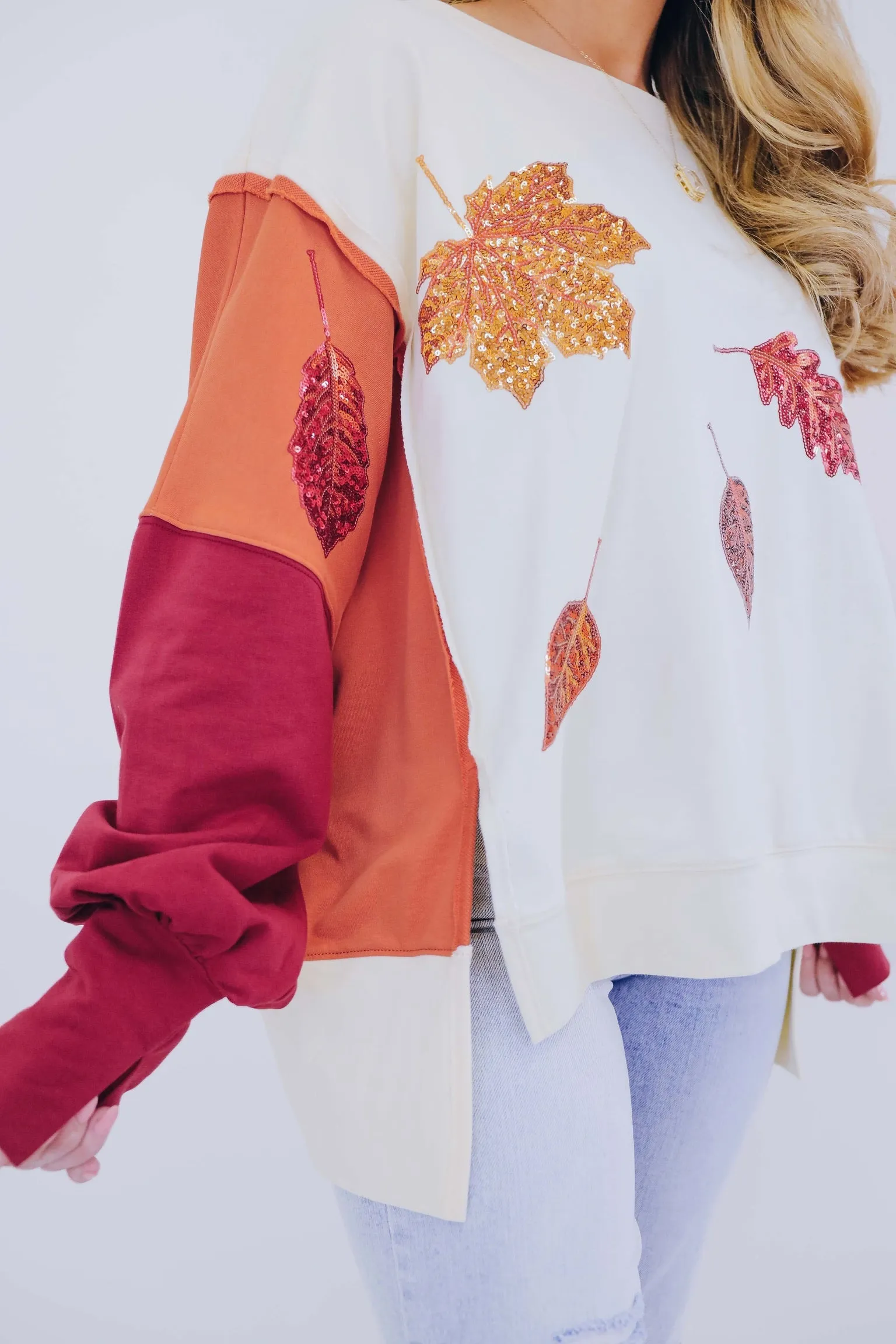 Happy Fall Ya'll Sequin Embellished Top