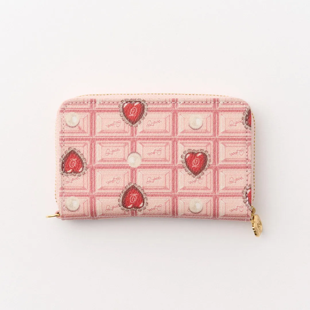 Heart Strawberry Chocolate Compact Zip Around Wallet【Japan Jewelry】