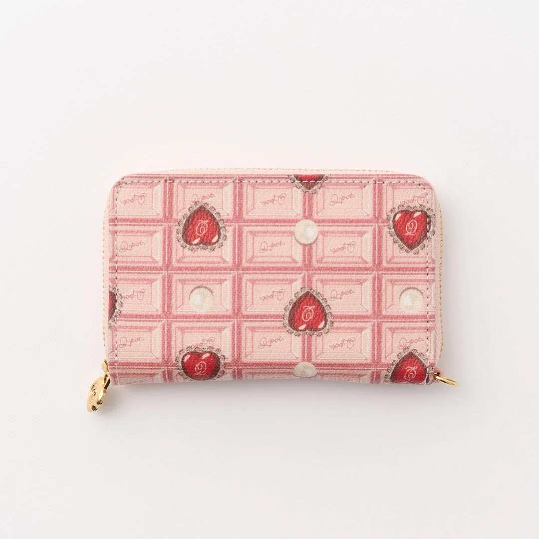 Heart Strawberry Chocolate Compact Zip Around Wallet【Japan Jewelry】