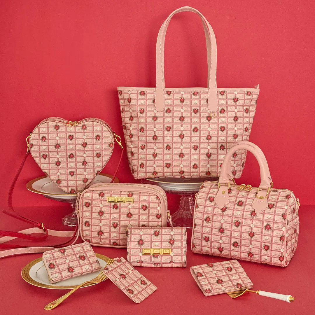 Heart Strawberry Chocolate Compact Zip Around Wallet【Japan Jewelry】