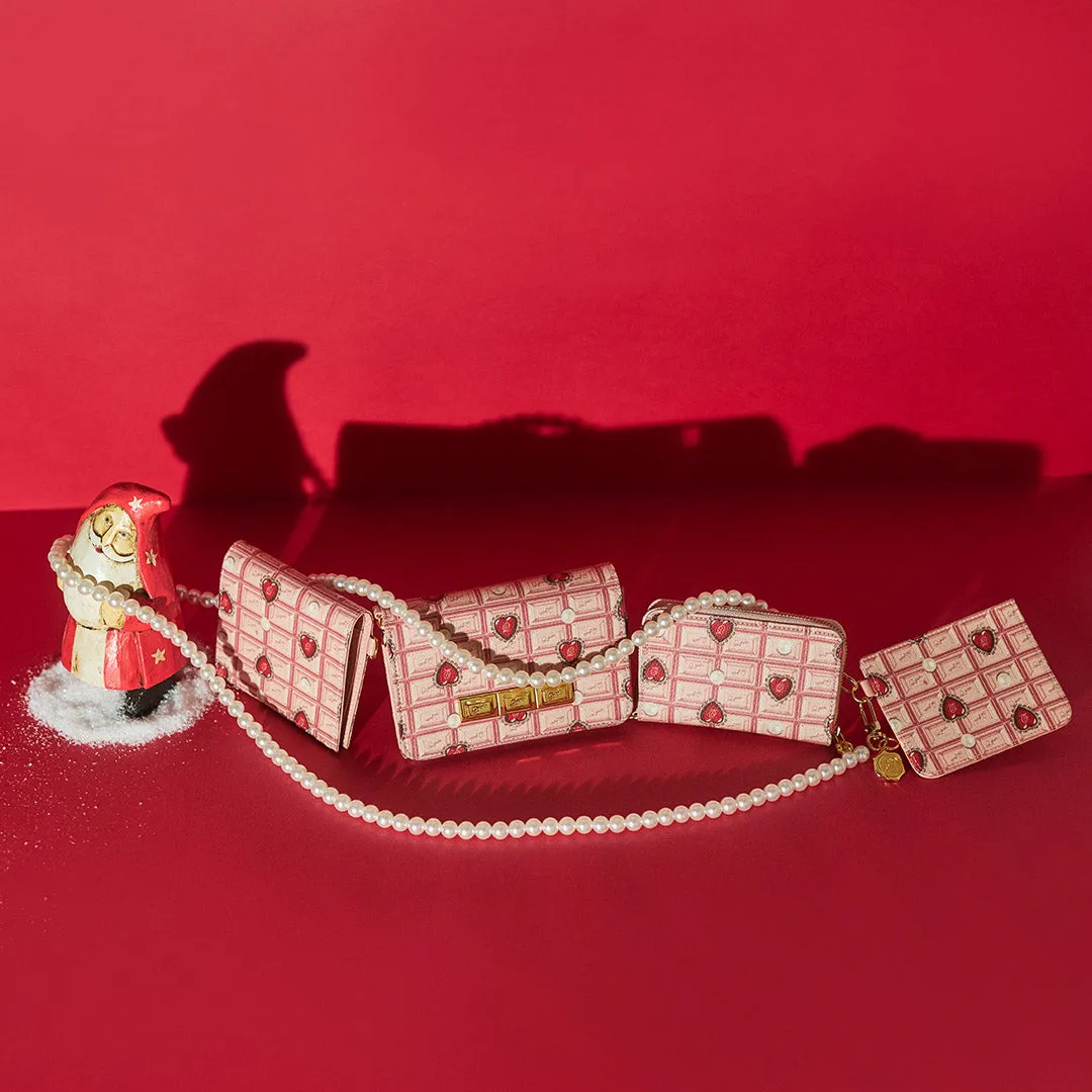 Heart Strawberry Chocolate Compact Zip Around Wallet【Japan Jewelry】