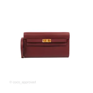 Hermès Kelly To Go Wallet Rouge H/ Brick Epsom Gold Hardware
