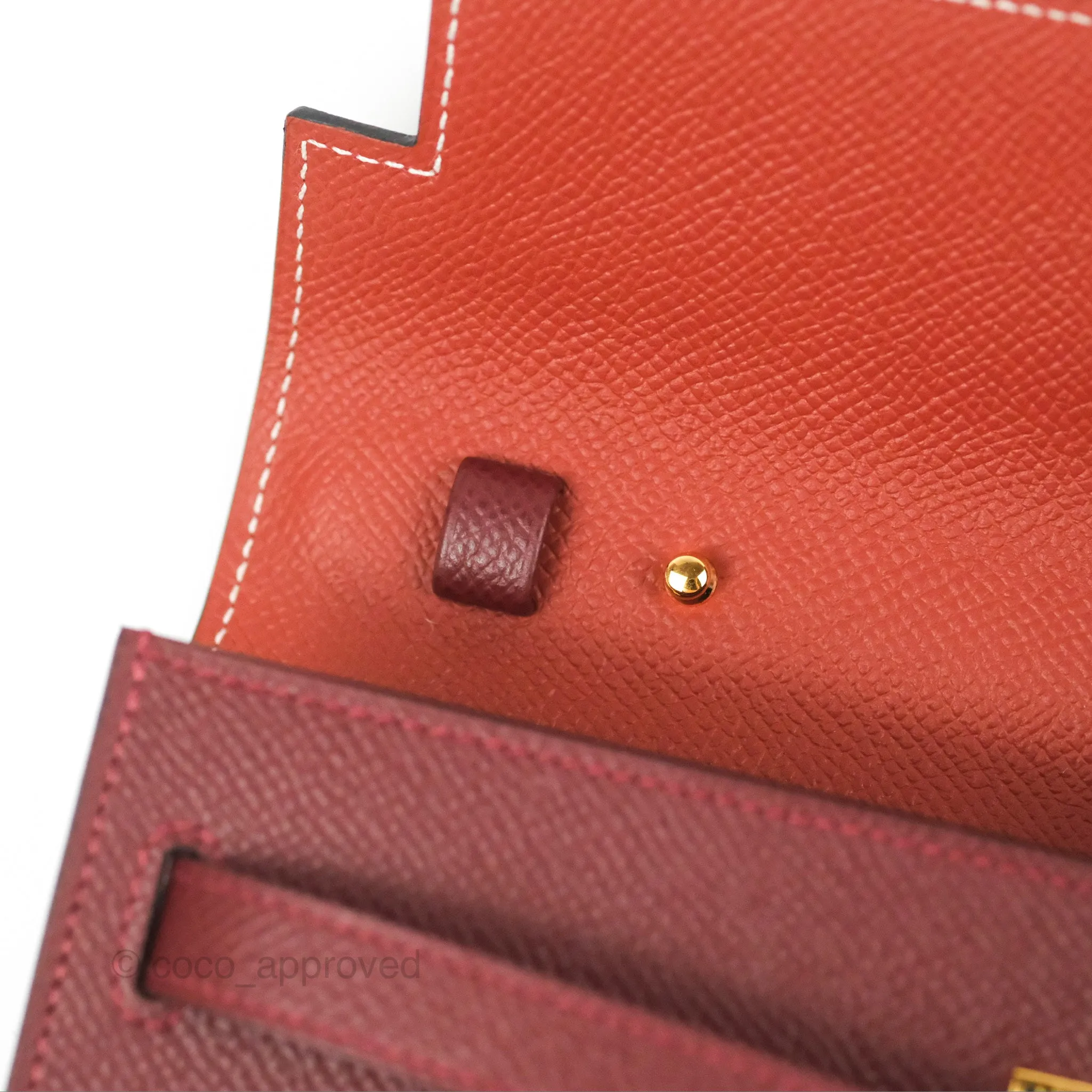 Hermès Kelly To Go Wallet Rouge H/ Brick Epsom Gold Hardware