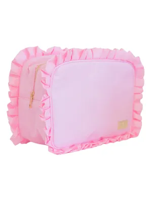 Hollis Ruffled Nylon XL Pouch - Pink