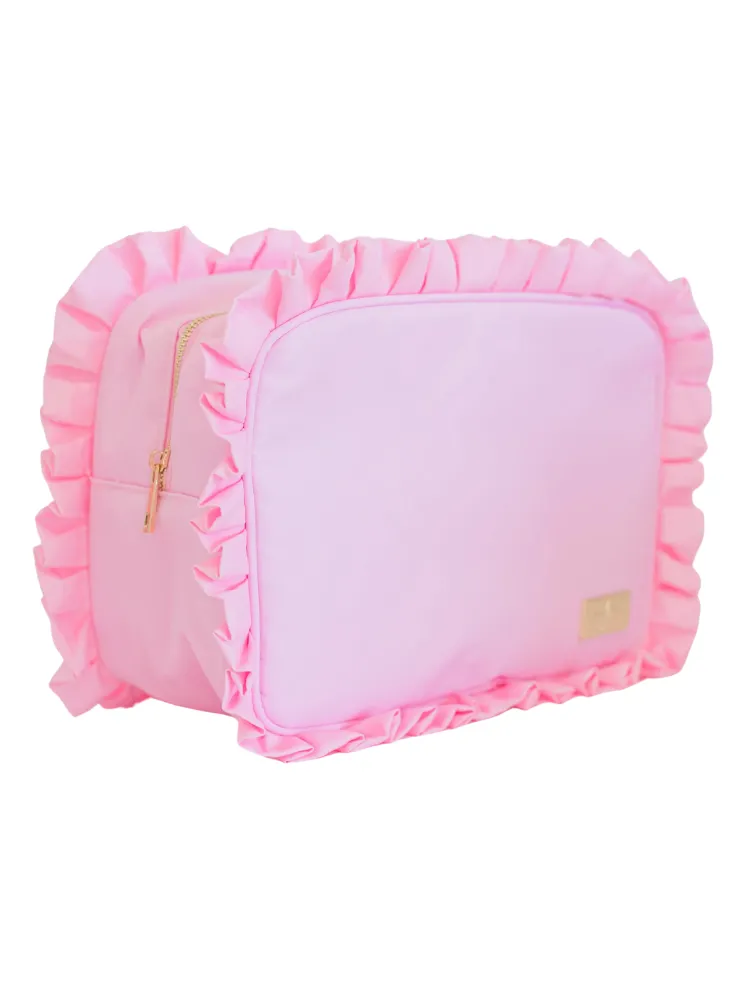 Hollis Ruffled Nylon XL Pouch - Pink