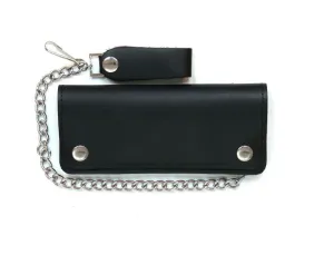 Hot Leathers - 5 Pocket Bi-Fold Leather Wallet w/Chain