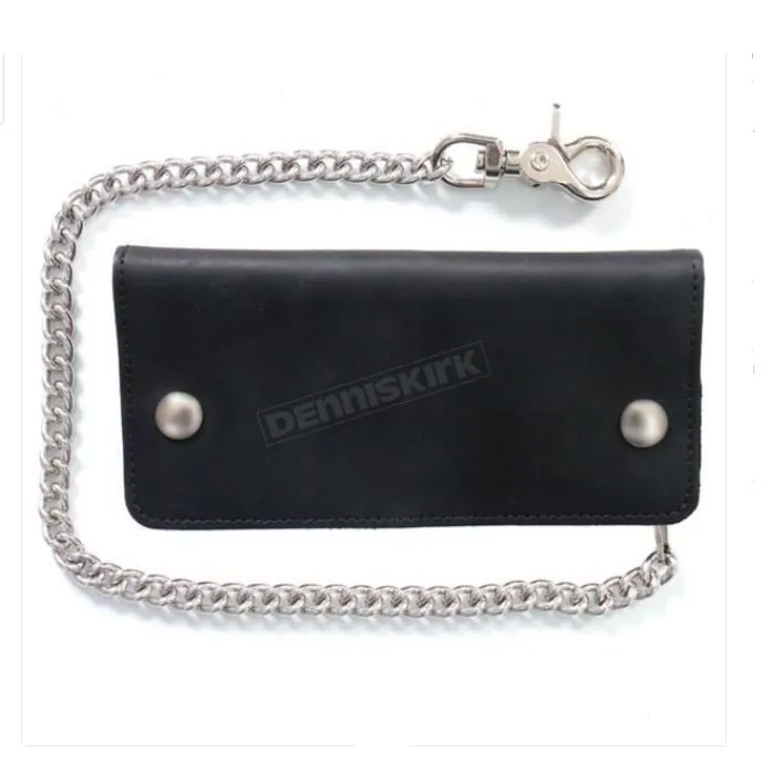 Hot Leathers - 7" Tri-Fold Leather Wallet w/Chain