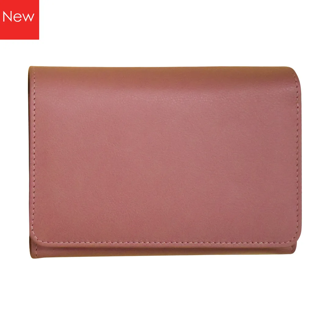 ILI 7428 MAUVE FRENCH WALLET INTERNATIONAL LEATHER INDUSTRIES
