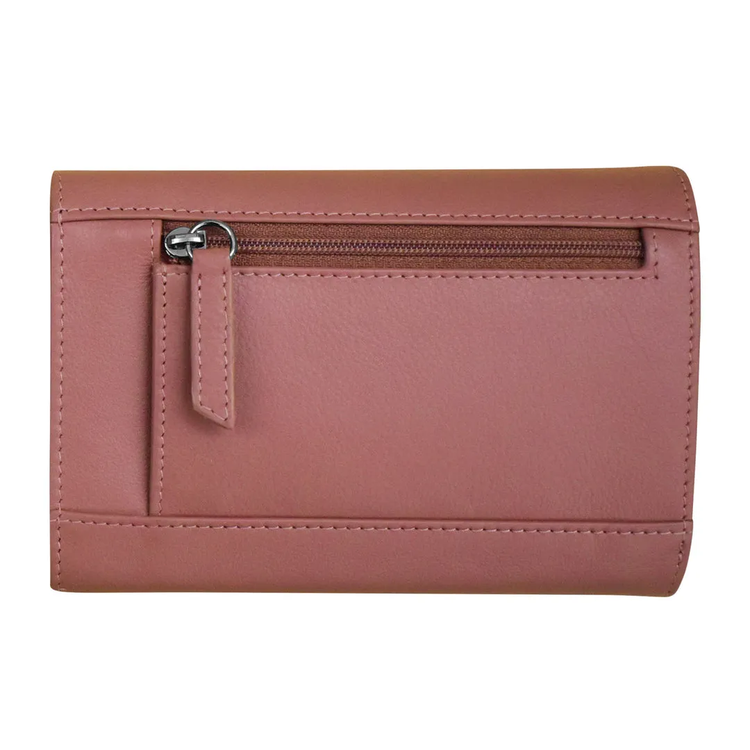 ILI 7428 MAUVE FRENCH WALLET INTERNATIONAL LEATHER INDUSTRIES