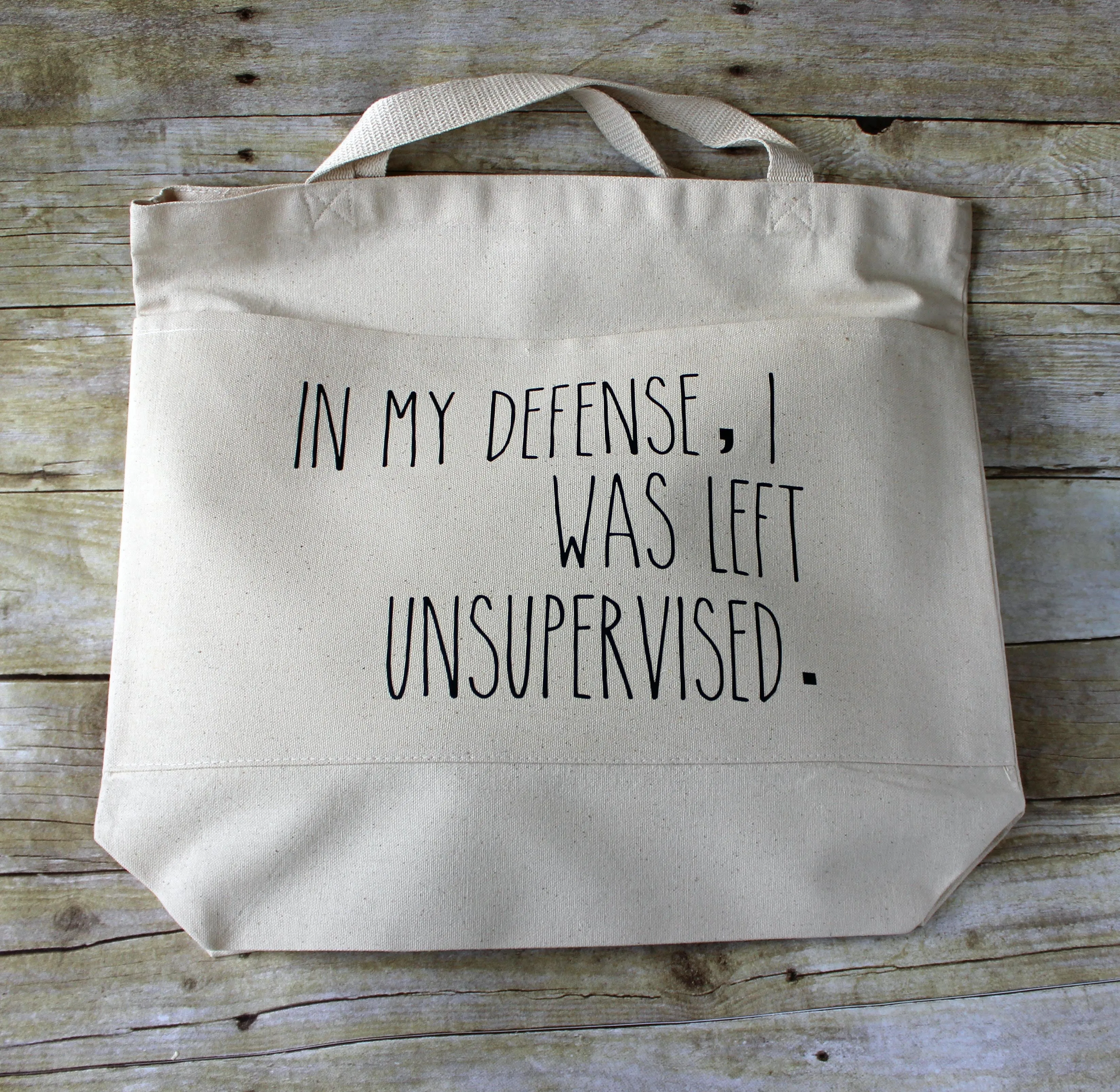in my defense, i was left unsupervised - tote bag