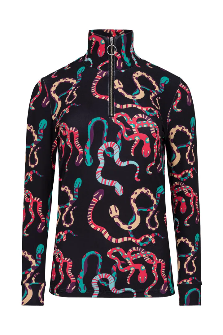 inga Zipper Blouse - Black snake Art Print
