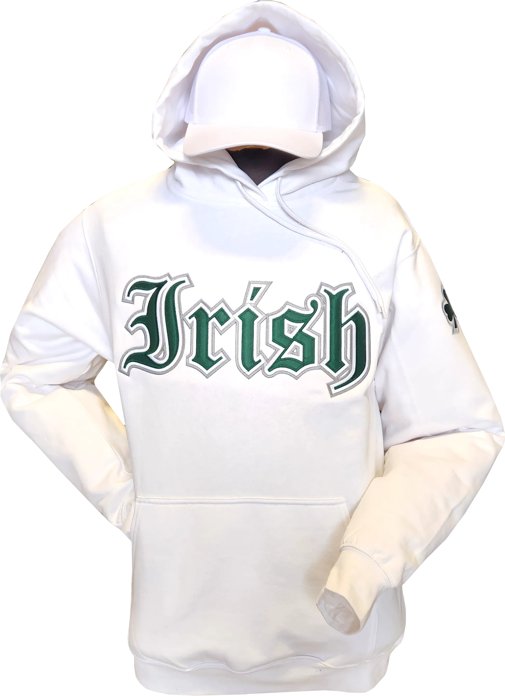 Irish Hoodie Gothic White