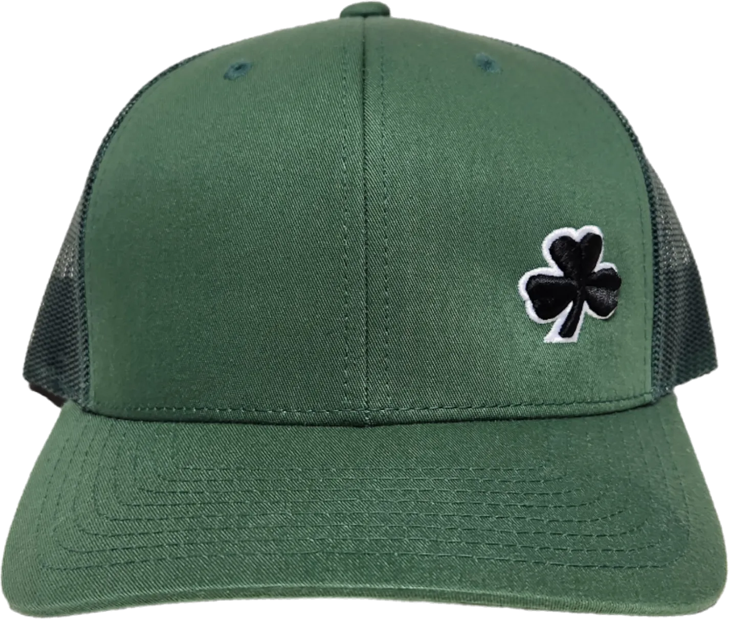 Irish Trucker Cap Gothic Clover Fls Evergreen