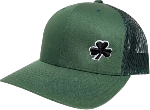 Irish Trucker Cap Gothic Clover Fls Evergreen