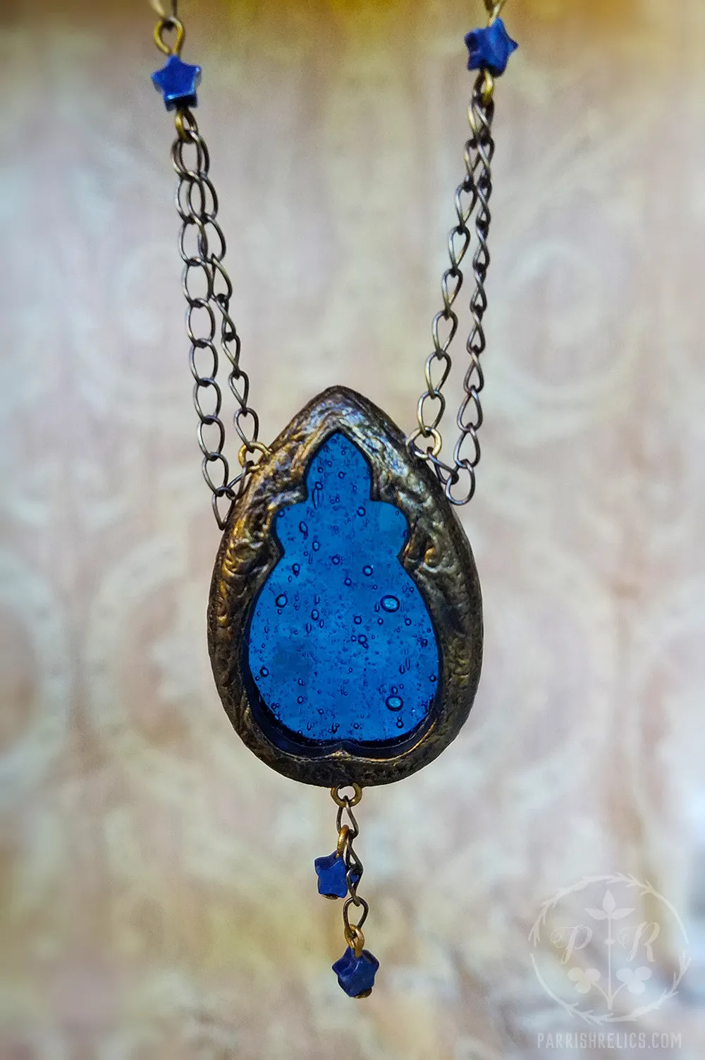 Isabella's Stars ~ Stained Glass Gothic Arch Amulet