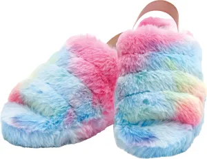Iscream Rainbow Furry Slippers