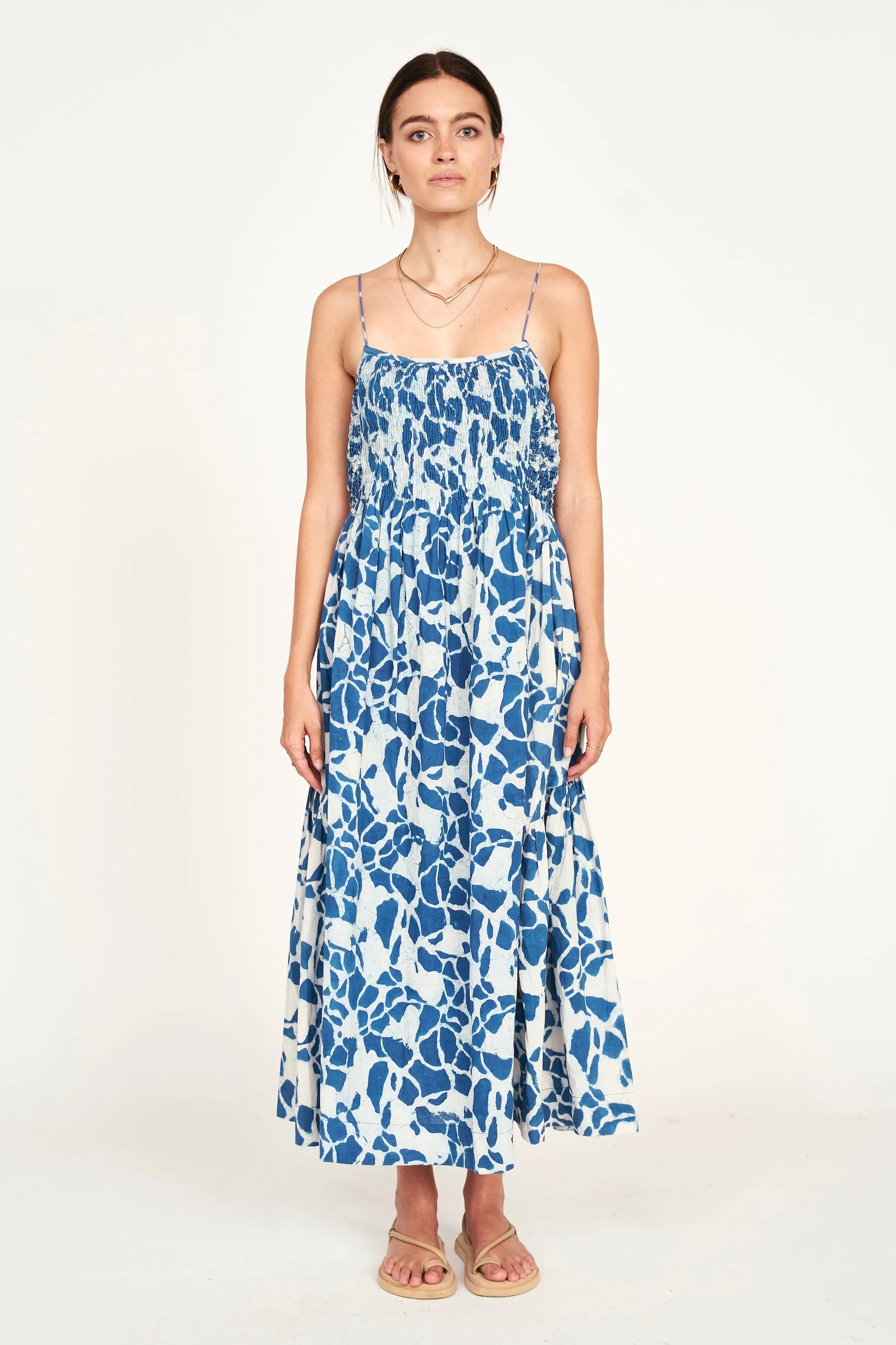 Janeiro Dress in Indigo Crackle