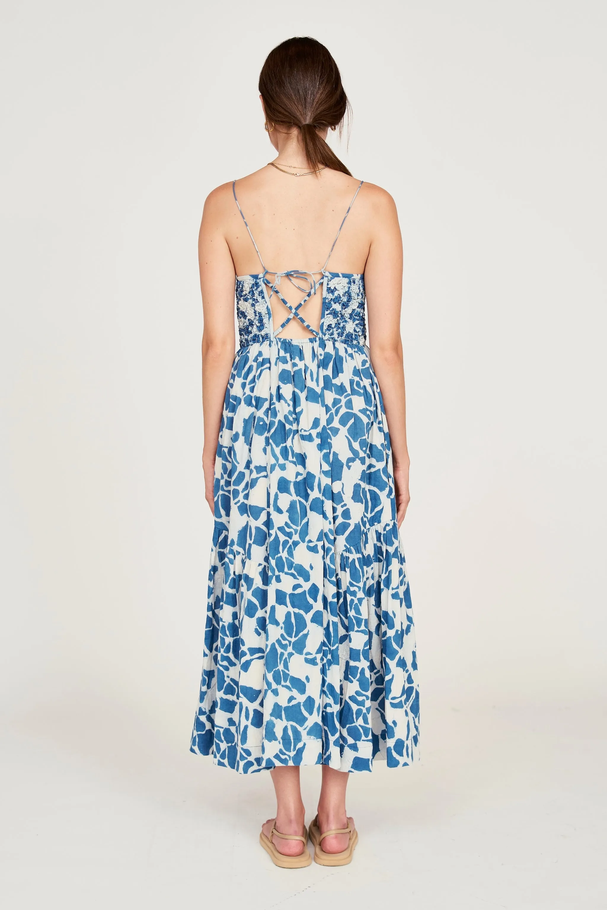 Janeiro Dress in Indigo Crackle
