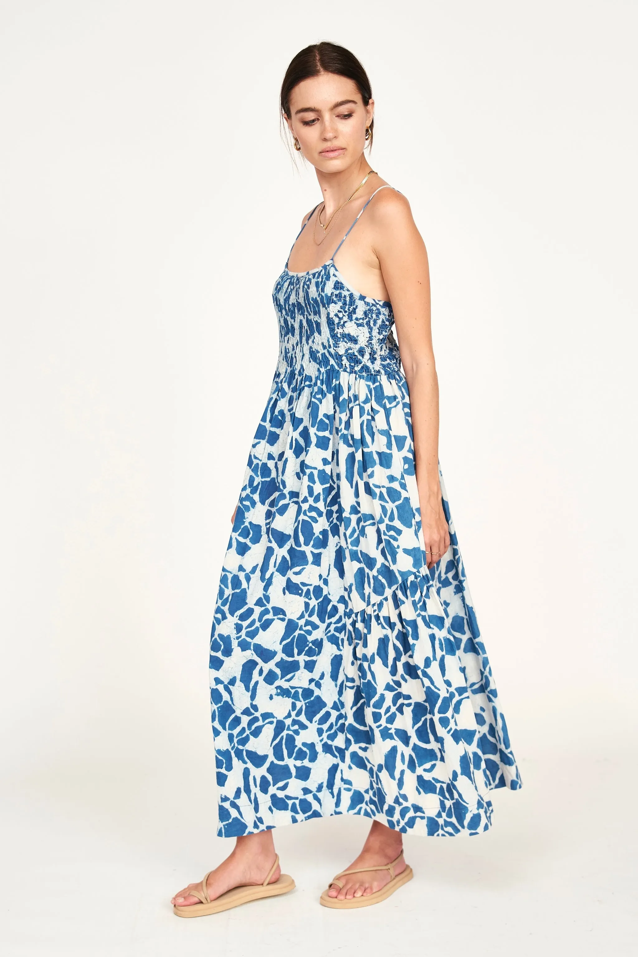 Janeiro Dress in Indigo Crackle
