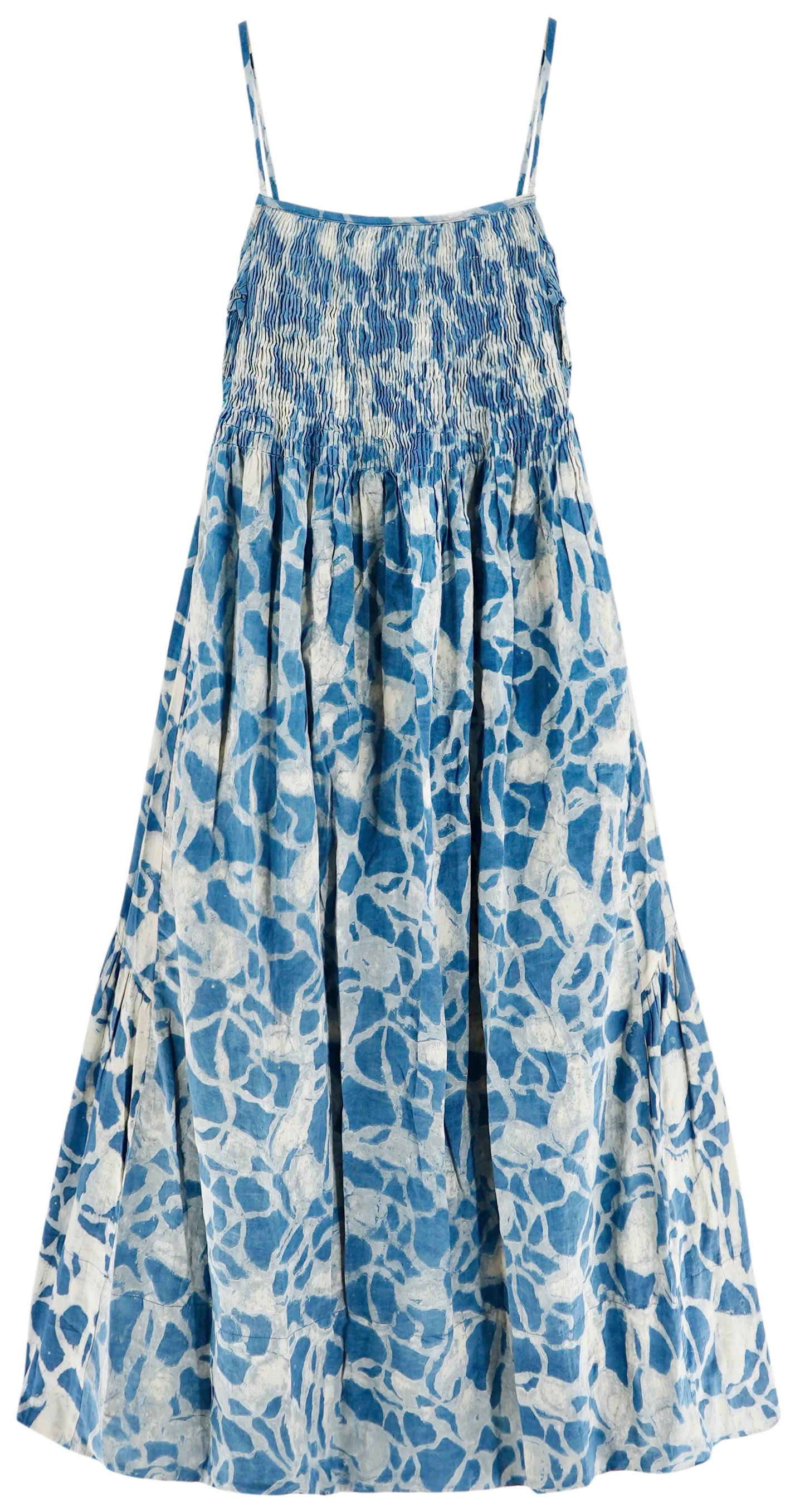 Janeiro Dress in Indigo Crackle