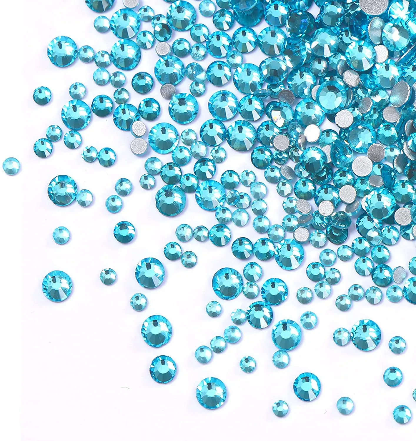 Jollin 3456pcs Flatback Rhinestones Glass Charms Diamantes Gems Stones for Nail Art 6 Size ss4~ss12 Crystal AB