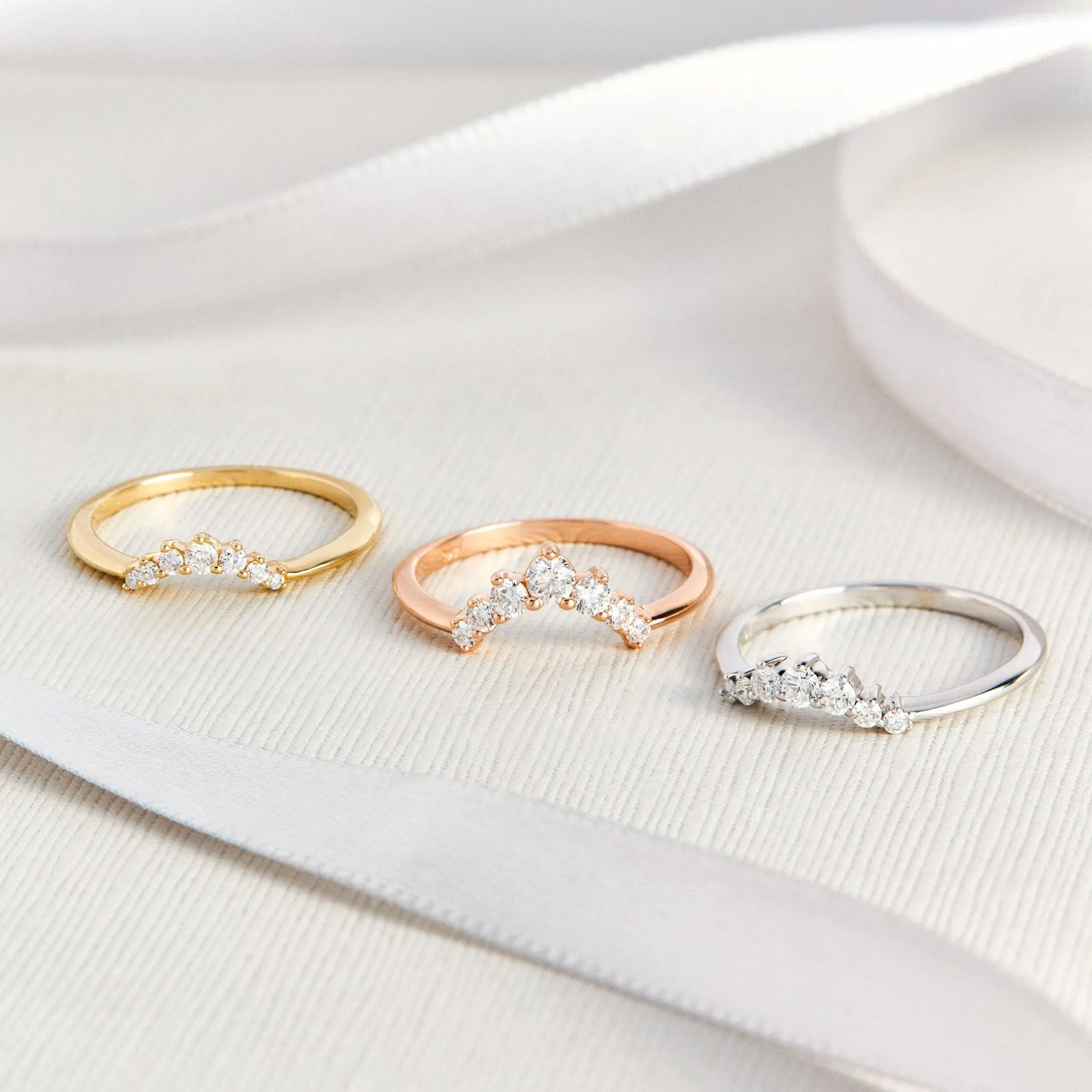 Julia Contoured Diamond Band - Small