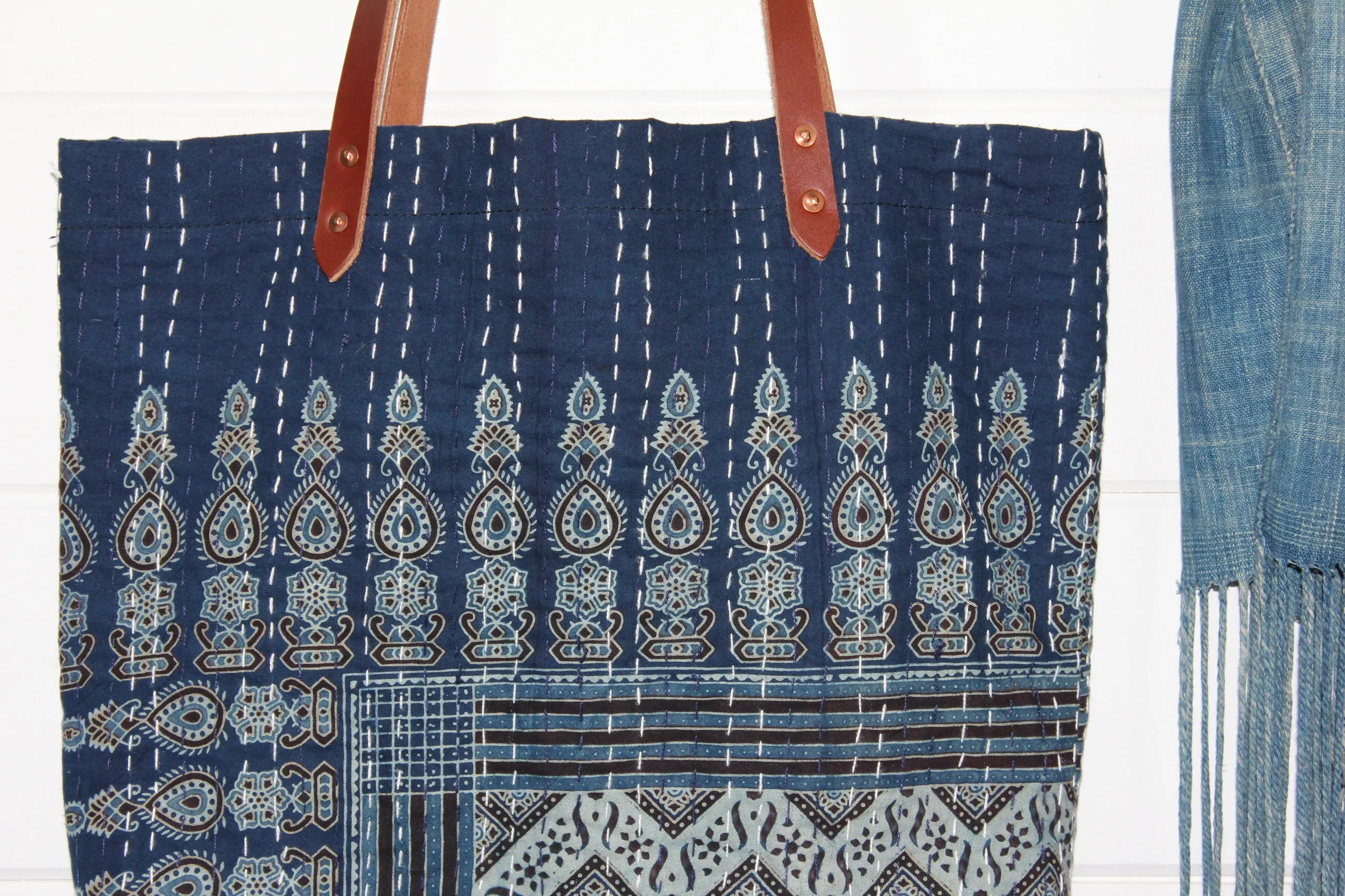 Kantha Quilt Fringe Tote